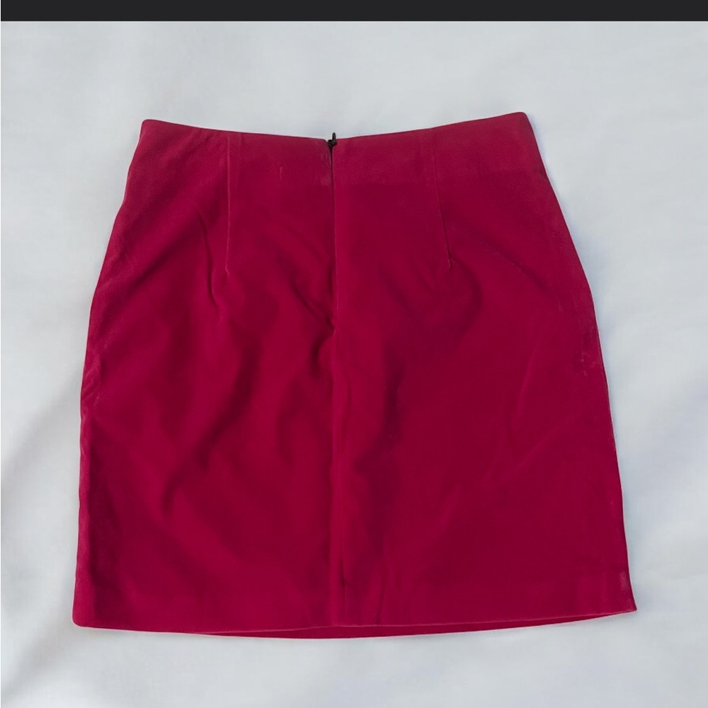 Mustard Seed Fuchsia Pencil Skirt with Zipper Accents - Picture 3 of 10